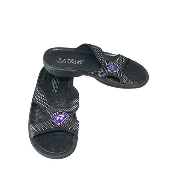 Ringor Flip Flop Sandals Black/Purple Women’s Sz-9 Men’s Sz-7 Comfortable Summer - Picture 1 of 10